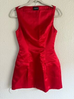 Retrofete Livie Red Satin Mini Dress